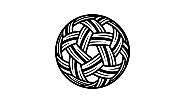 Celtic knot circle black and white interwoven pattern vector illustration