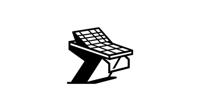 Black silhouette of a vintage typewriter on white background
