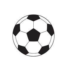 Fototapeta premium Black and White Soccer Ball with Hexagonal and Pentagonal Panels on White Background hexagonal panels