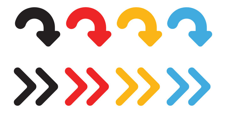 Colorful Arrow for Navigation and Direction colorful arrows navigation direction symbols UI web app user interface