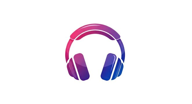 Vibrant gradient over ear headphones logo