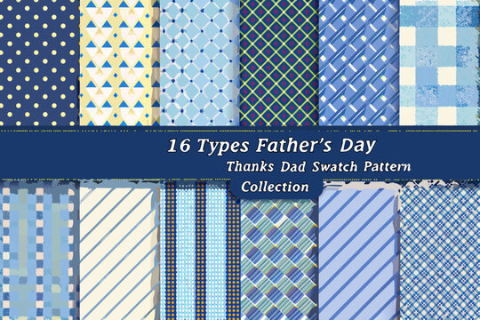 Blue and beige geometric pattern collection repeating swatch designs