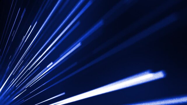 Bright radial light beams. Abstract background in blue neon glow color. Light burst in universe. Space background for event, party, carnival, celebrspeed lines background lights backdrop