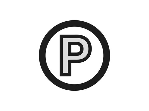 Parking symbol in a circle, indicating designated parking area for vehicles, clear and concise.