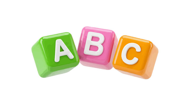 Vector illustration of colorful alphabet blocks a b c on a transparent background