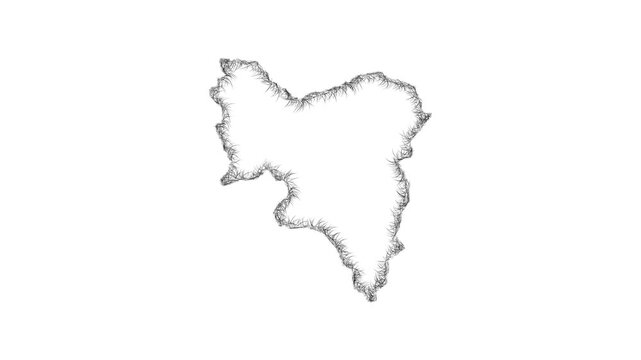 Sketch South Lanarkshire outline map animation - smooth progressive reveal