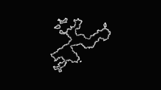 Sketch Solothurn outline map animation - smooth progressive reveal