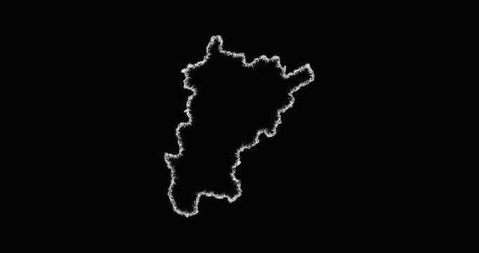 Sketch Uri outline map animation - smooth progressive reveal