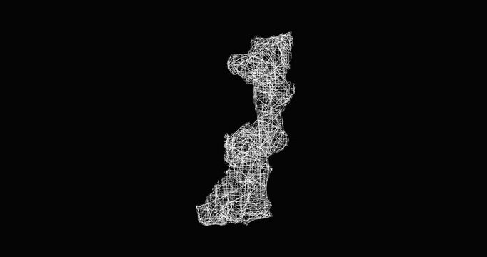 Sketch Edirne outline map animation - smooth progressive reveal