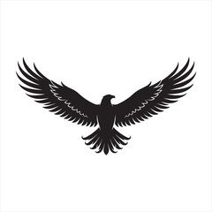 Obraz premium Black silhouette of an eagle with spread wings