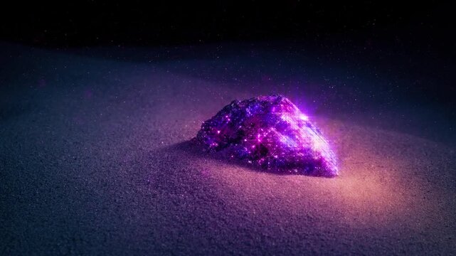 Magical Pink Rock With Particles Swirling