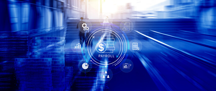 Payroll for employee concept. Efficient payroll management system with integrated digital communication and financial planning tools, enhancing business operations. not ai