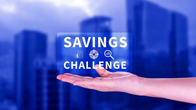 Savings Challenge, Saving money and financial goals or challenges concept, Turn Small Changes into Big Financial Wins. Creative Ways to Achieve Your Financial Goals.