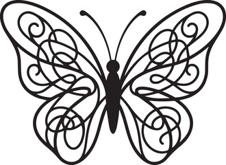 Ornamental Butterfly Line Art Icon © Juhi