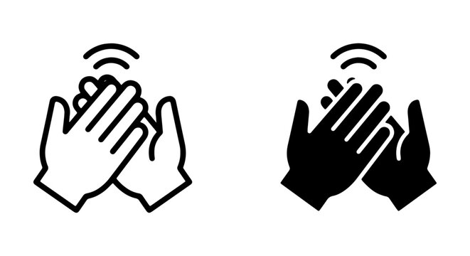 Clapping Hands Icons, Applause Vector Symbols, Celebration and Approval Graphics, Recognition and Support