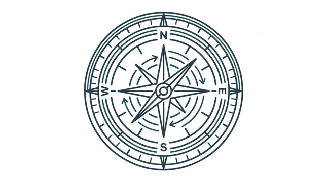 Vintage Compass Rose Nautical Navigation Tool.