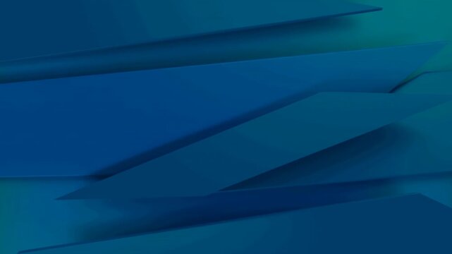 Abstract blue geometric 3D background with moving planes
