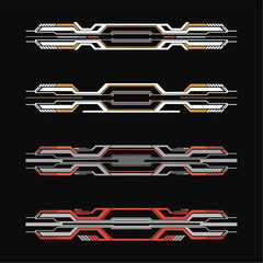 Sport Racing Stripes Car Stickers Vinyl Decal Templates Isolated Set Featuring Modern Performance Graphics, Automotive Wrap Elements and Custom Vehicle Design © CINCIN