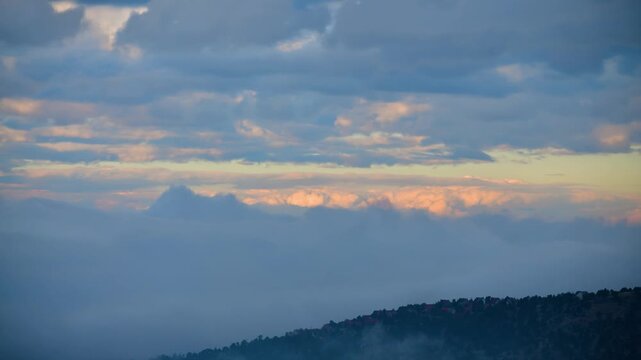 Beautiful nature scenery timelapse showing dynamic cloud motion across a blue sky.