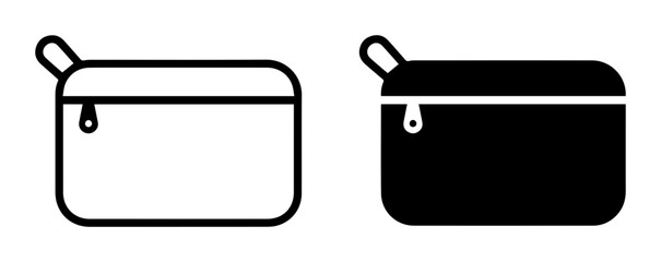 Cosmetic Bag Icons, Makeup Pouch Vector Graphics, Zippered Pouch Set © Narayon