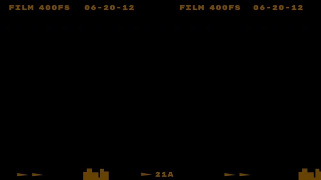 Vintage Film Reel Footage with Date Stamp and Frame Counter Overlay. 4K Alpha channel