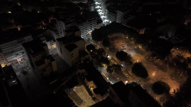 Vista a&eacute;rea nocturna del Festival Medieval de Orihuela.
