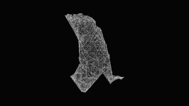 Sketch Tana River outline map animation - smooth progressive reveal