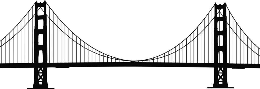 Golden Gate Bridge Silhouette vector