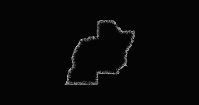 Sketch Barbour outline map animation - smooth progressive reveal