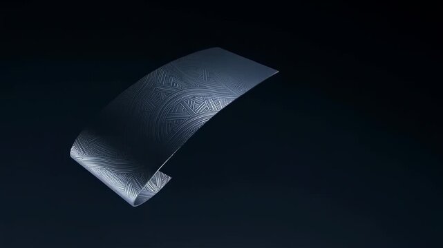 Dynamic rotation of intricately patterned metallic arc with engraved details