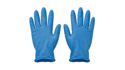 Fototapeta premium Pair of blue medical nitrile gloves on transparent background