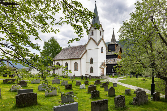 Traditional wooden Norwegian church (Torpo Kirke)