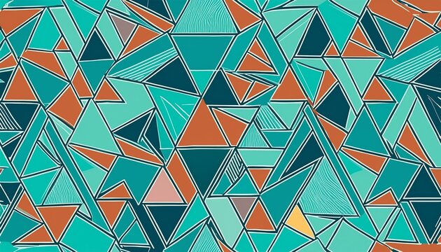 seamless hipster geometric triangles pattern on aqua blue