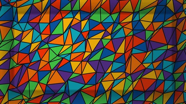 Colorful Abstract Stained Glass Geometric Triangle Mosaic Background