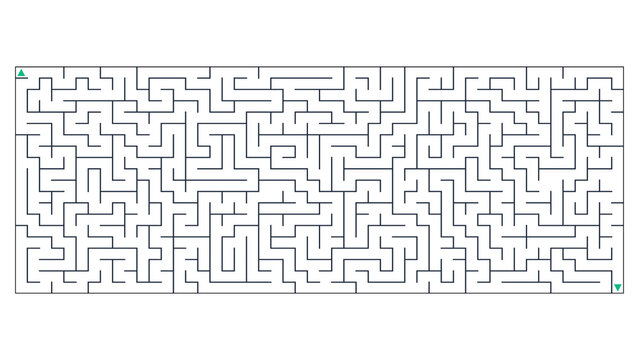 Horizontal Labyrinth Maze Puzzle of Medium Difficulty