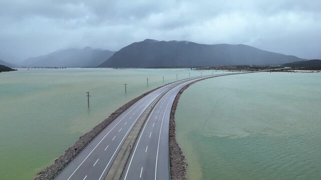 Large scale flooding disaster drowning the Eynif Plain valley along the Taurus range
