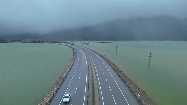Drone Shot Flooded Valley