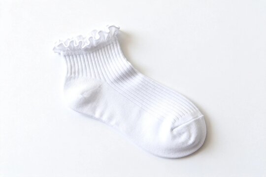 White ruffled ankle socks for minimalist fashion