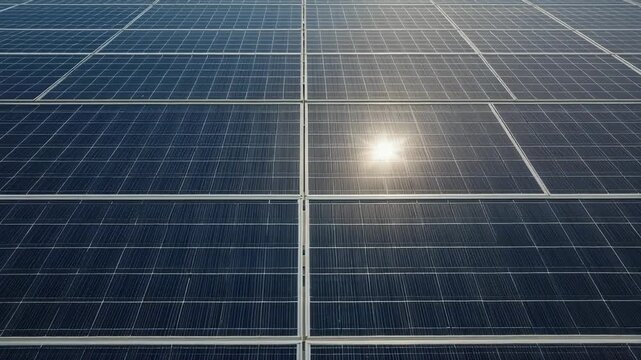 Solar panel photovoltaic panel rooftop renewable energy sunlight reflection blue cell array