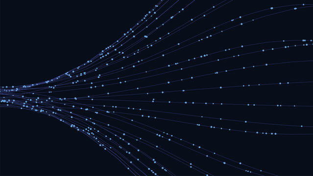 Abstract Technology Background with Digital Data Flow Network and Futuristic Light Connections