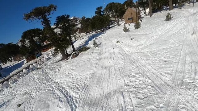 ski village in winter