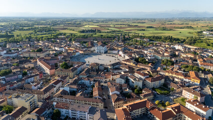 Obraz premium Palmanova Piazza and Historic Center From Above