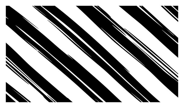 Abstract diagonal grunge stripes background, textured black and white line pattern vector