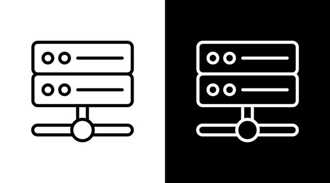 Server  White Icon Set Design