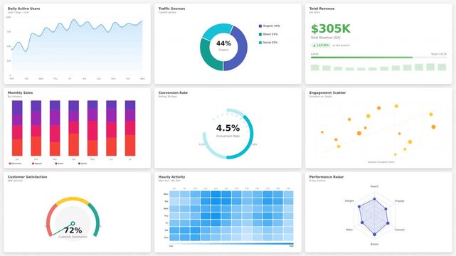 Motion Data Analysis Video Showing Graphs Charts and Statistics in Motion.