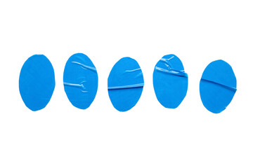 Fototapeta premium Blue ovals made of adhesive tape on white background
