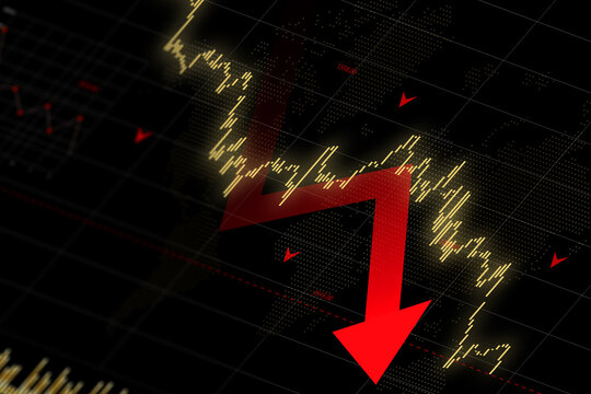 Downward Trend of Gold Stock Market Graph
