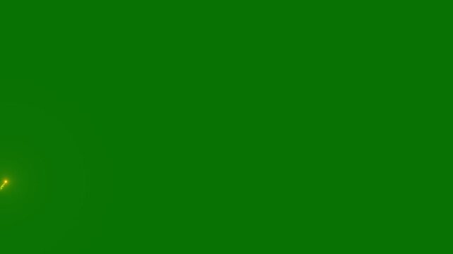 Abstract golden glitter shooting star trail animation with twinkling magic dust and sparkling fairy particles, luminous christmas starlight path, shimmering loop on green background 4k