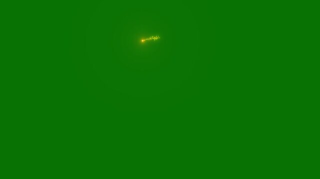 Golden twinkling glitter trail with shooting star motion, sparkling fairy dust path and shimmering starlight particles, elegant christmas holiday green background animation in 4k
