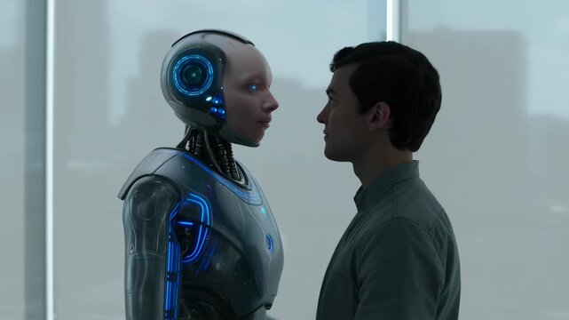 Human and android facetoface interaction in a modern setting
